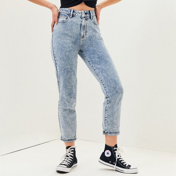PacSun Denim - PacSun Acid Wash High Waist Cropped Mom Jeans 29